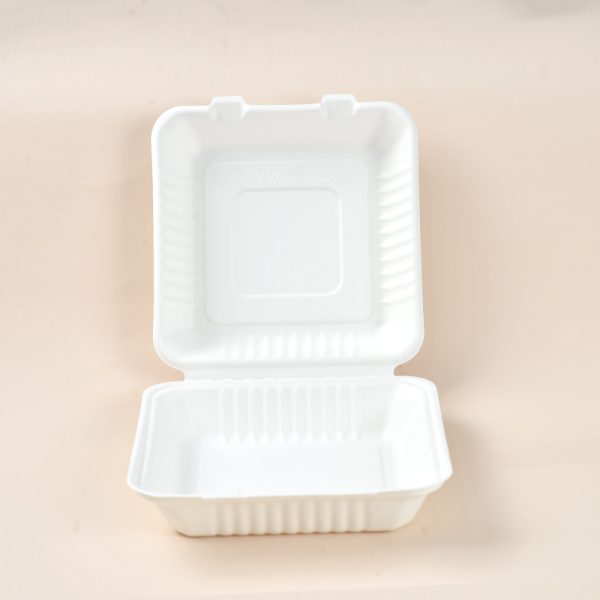 9'' bagasse food box with 3 compartment